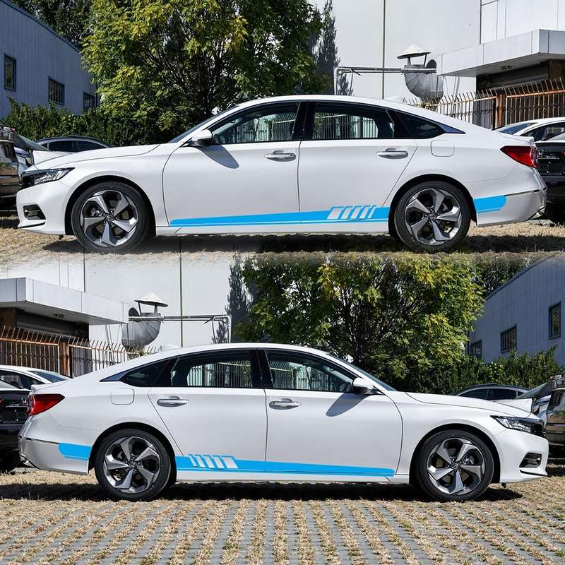 2 PCS/Set D-608 Stripe Pattern Car Modified Decorative Sticker(Black)