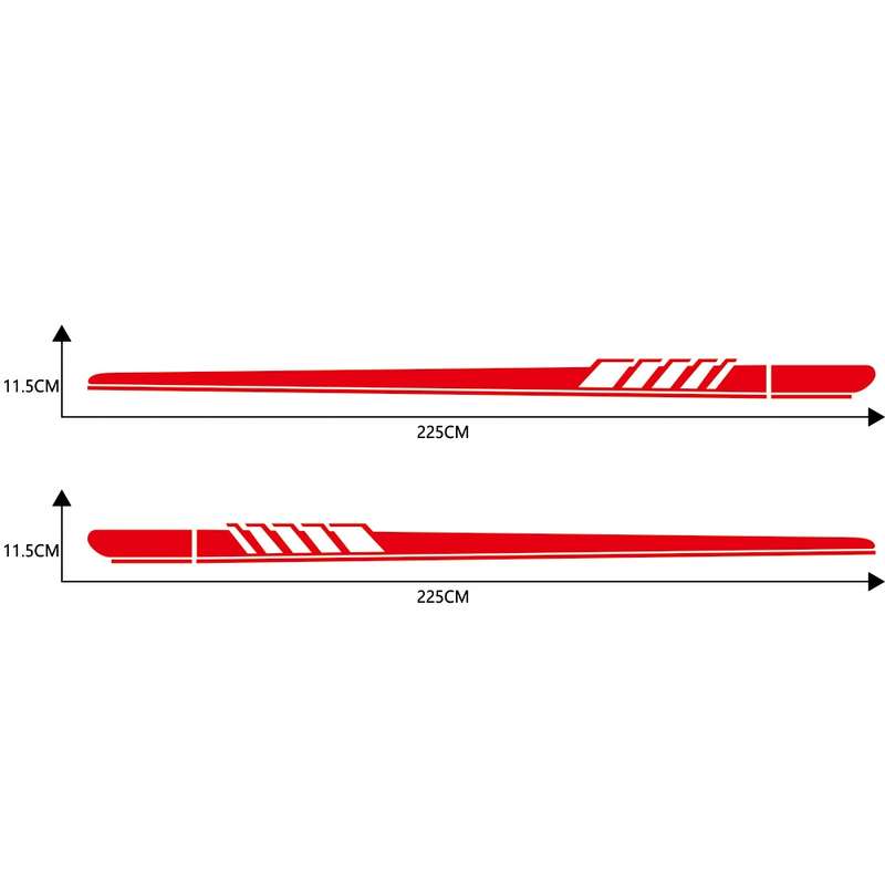 2 PCS/Set D-608 Stripe Pattern Car Modified Decorative Sticker(Black)