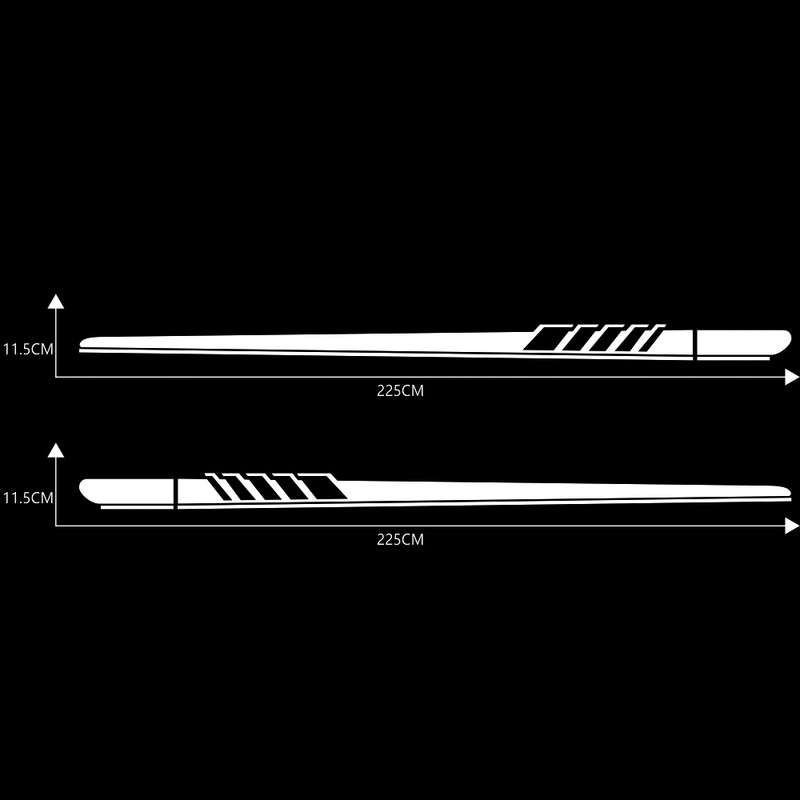 2 PCS/Set D-608 Stripe Pattern Car Modified Decorative Sticker(Black)