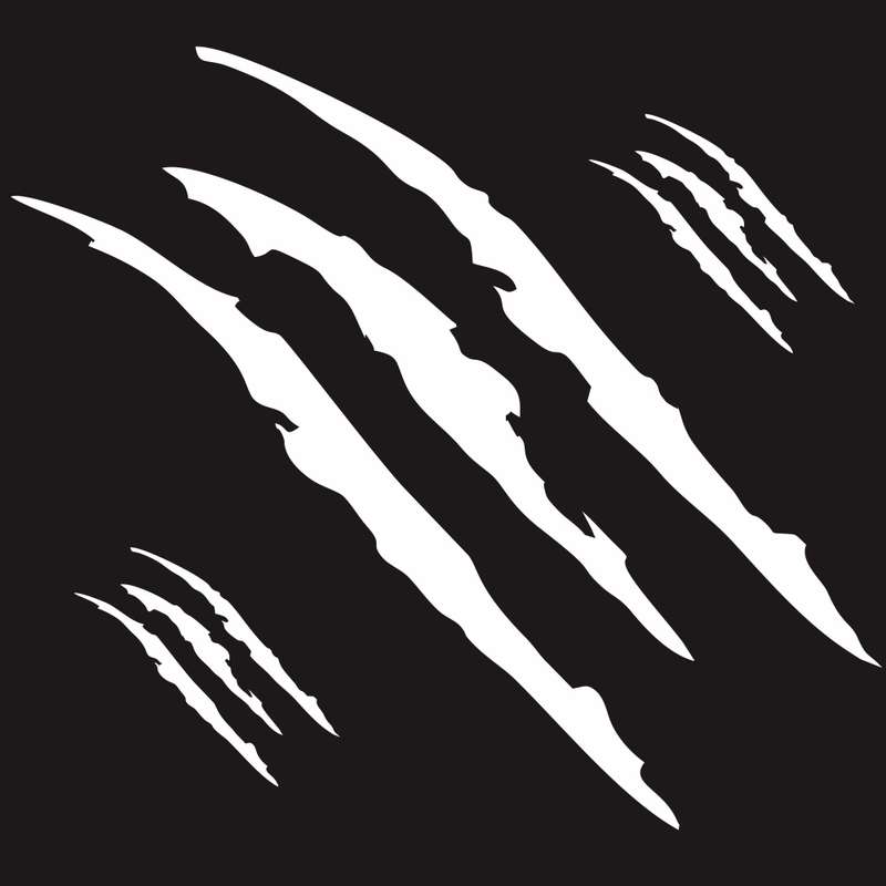 D-865 Claw Scratches Pattern Car Modified Decorative Sticker(White)