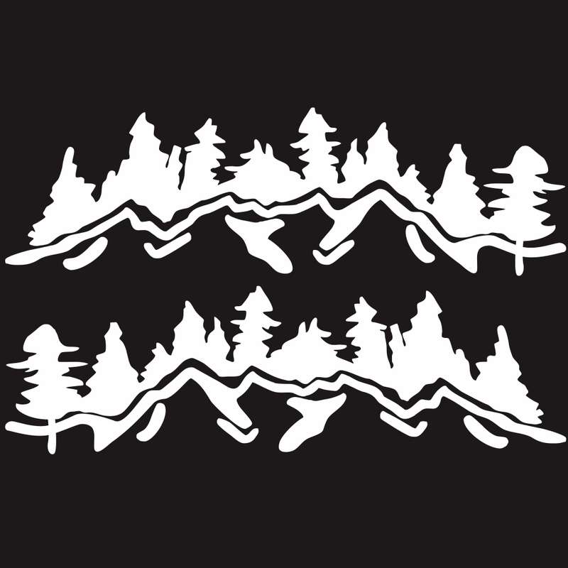 2 PCS/Set D-924 Mountain Woods Pattern Car Modified Decorative Sticker(Black)