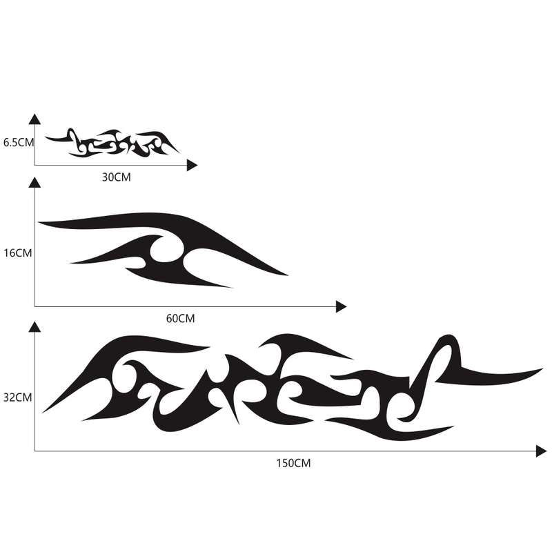 2 PCS/Set D-925 Flame Pattern Car Modified Decorative Sticker(Red)