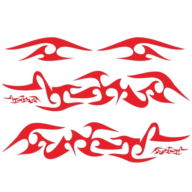2 PCS/Set D-925 Flame Pattern Car Modified Decorative Sticker(Red)