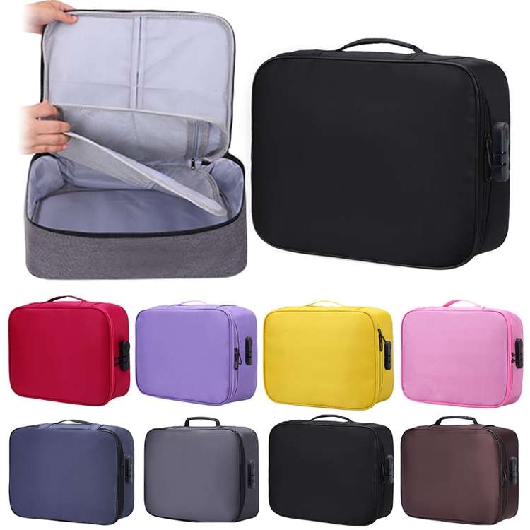 Multifunctional Thickened Large-capacity Document Storage Bag, Specification:Three Layers with Passw