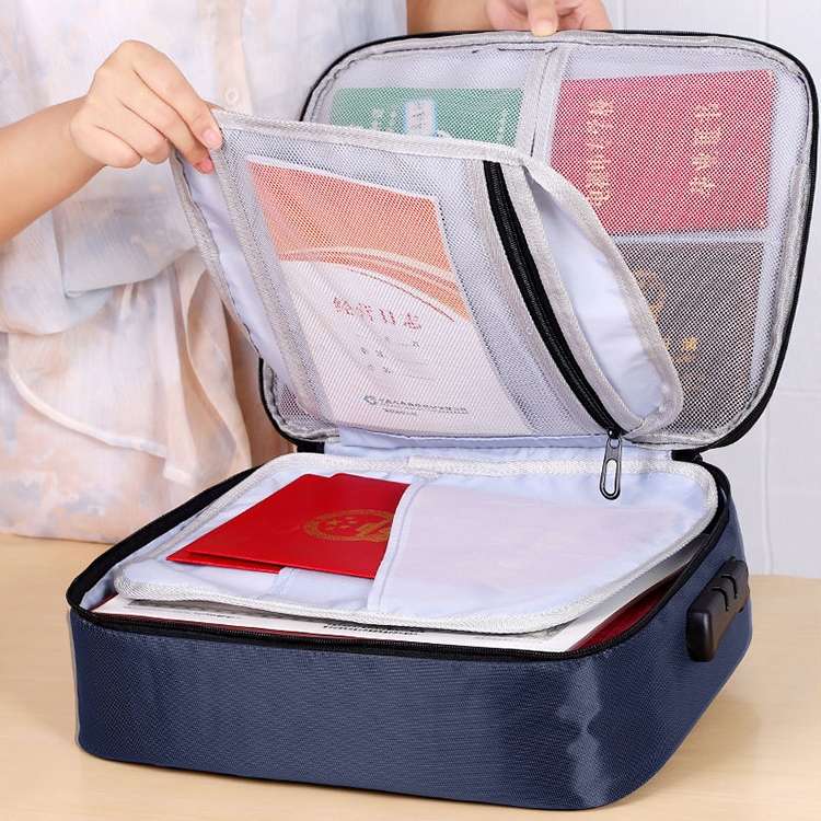 Multifunctional Thickened Large-capacity Document Storage Bag, Specification:Three Layers with Passw