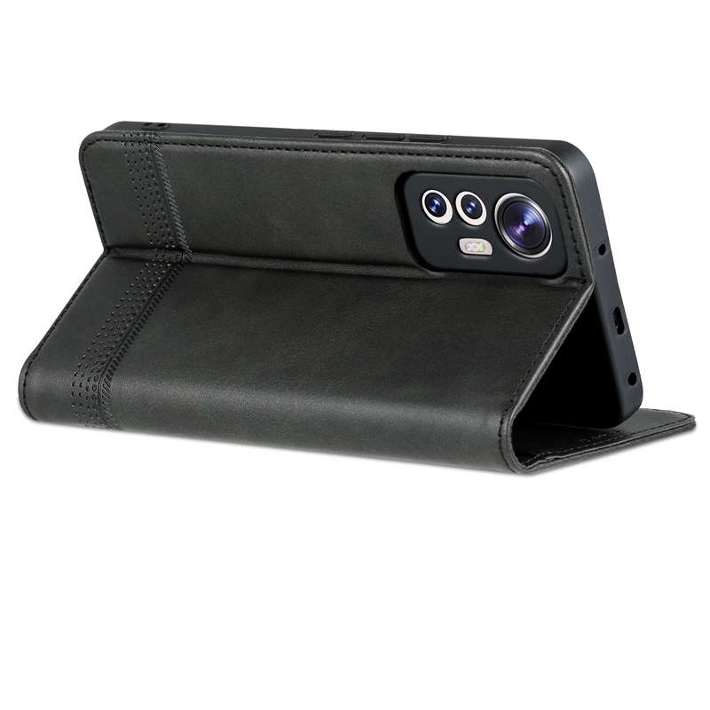 For Xiaomi 12 Lite AZNS Magnetic Calf Texture Leather Phone Case(Black)