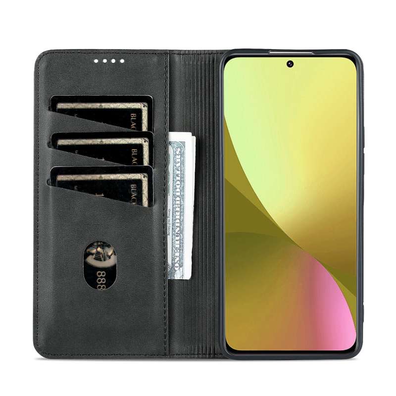 For Xiaomi 12 Lite AZNS Magnetic Calf Texture Leather Phone Case(Black)