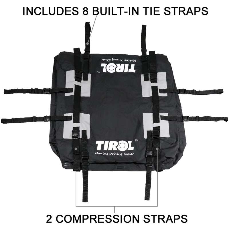 TIROL T24528 15 Cubic Foot Car Universal Rainproof Roof Luggage Outdoor Camper Roof Bag