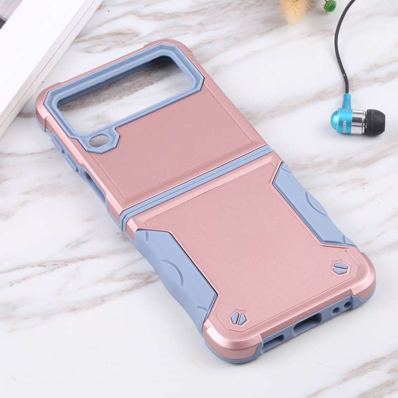 For Samsung Galaxy Z Flip4 Non-slip Shockproof Armor Phone Case(Rose Gold)