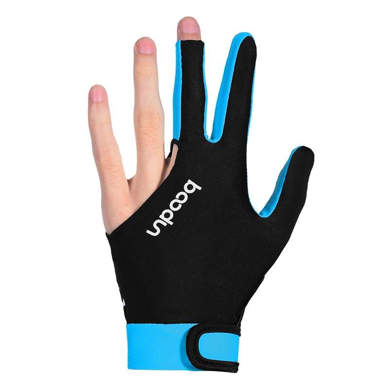 BOODUN M050912 Thin Breathable Men and Women Billiards Three Finger Single Gloves, Size:L(Navy Blue)