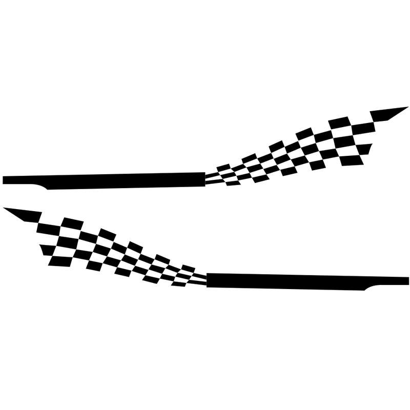2 PCS/Set D-944 Striped Plaid Pattern Car Modified Decorative Sticker(Black)