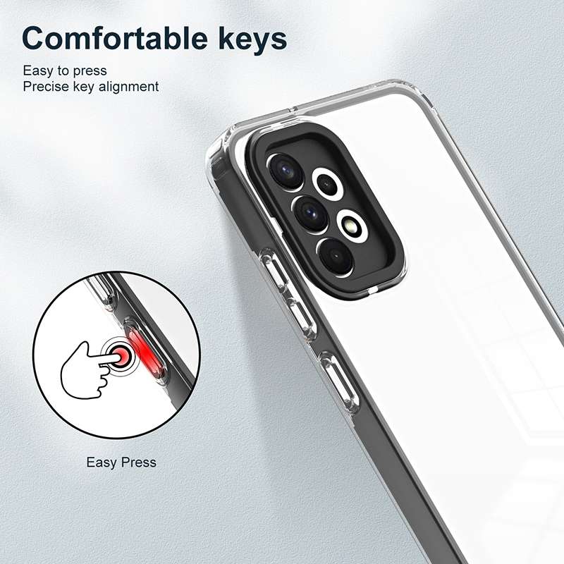 For Samsung Galaxy A13 4G 3 in 1 Clear TPU Color PC Frame Phone Case(White)
