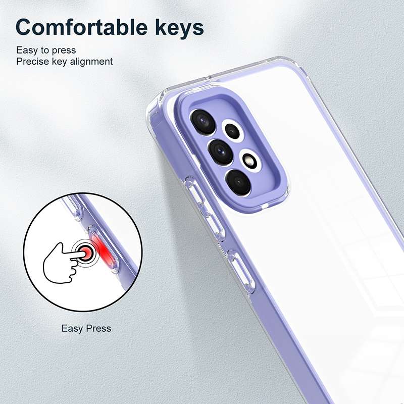 For Samsung Galaxy A33 5G 3 in 1 Clear TPU Color PC Frame Phone Case(Purple)