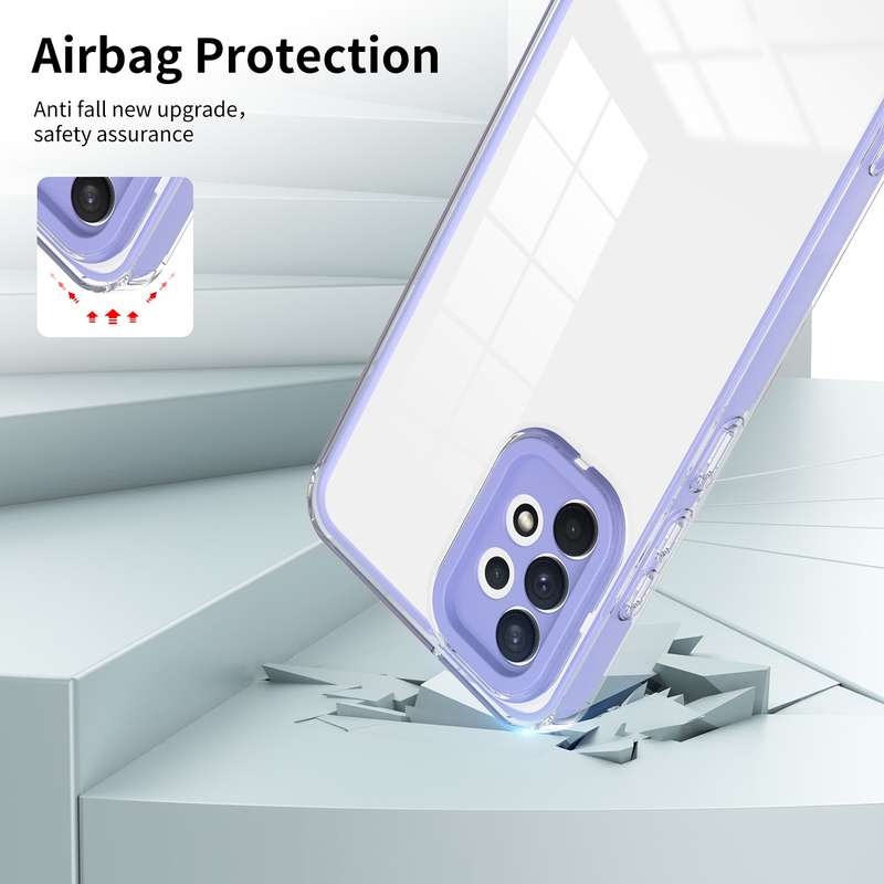 For Samsung Galaxy A33 5G 3 in 1 Clear TPU Color PC Frame Phone Case(Purple)