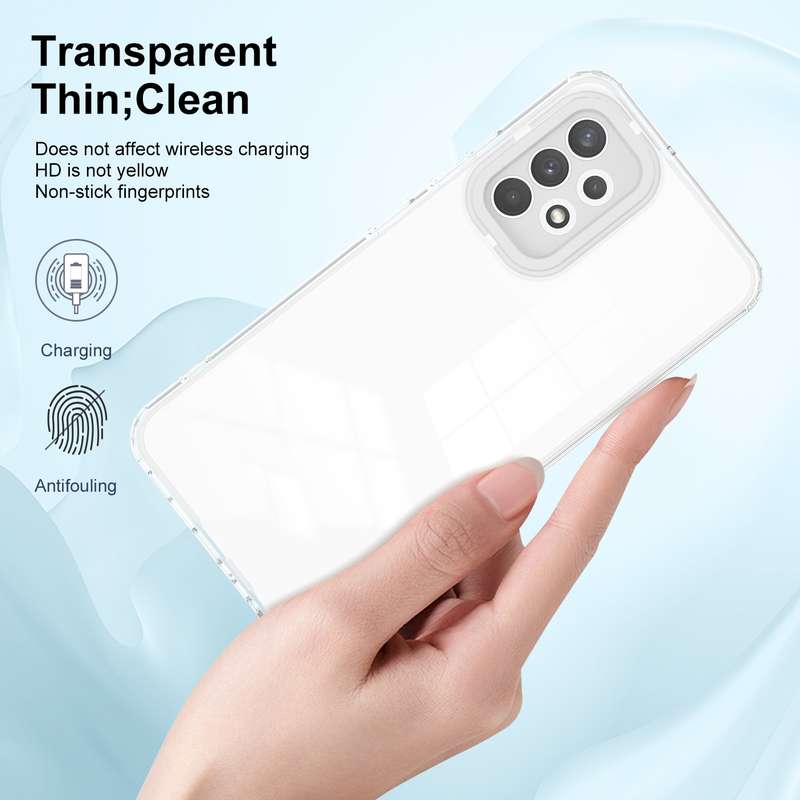 For Samsung Galaxy A33 5G 3 in 1 Clear TPU Color PC Frame Phone Case(Purple)