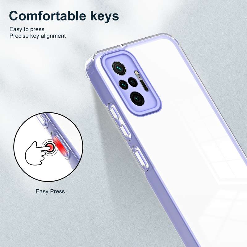 For Xiaomi Redmi Note 10 Pro Max 4G 3 in 1 Clear TPU Color PC Frame Phone Case(Purple)