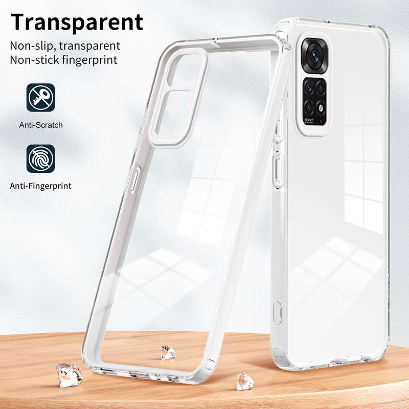 For Xiaomi Redmi Note 11 2022 3 in 1 Clear TPU Color PC Frame Phone Case(Purple)