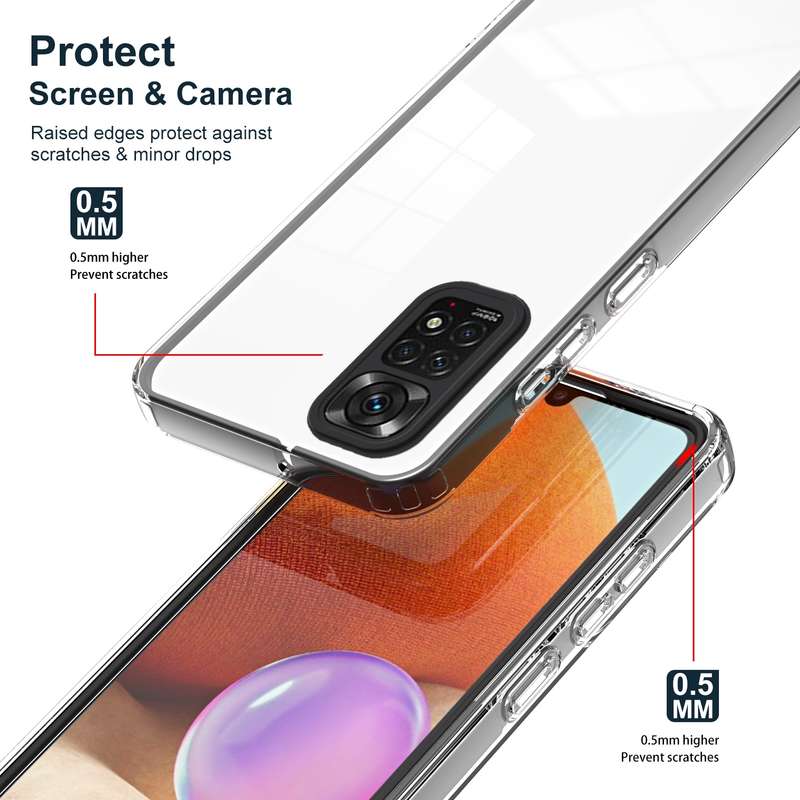 For Xiaomi Redmi Note 11 2022 3 in 1 Clear TPU Color PC Frame Phone Case(Purple)