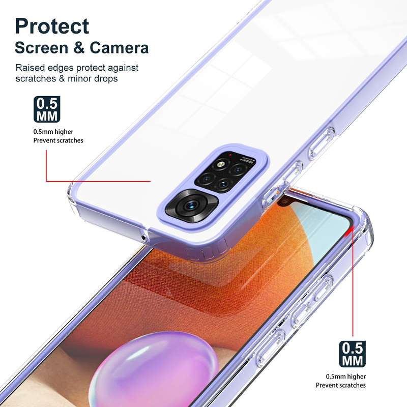 For Xiaomi Redmi Note 11 2022 3 in 1 Clear TPU Color PC Frame Phone Case(Purple)