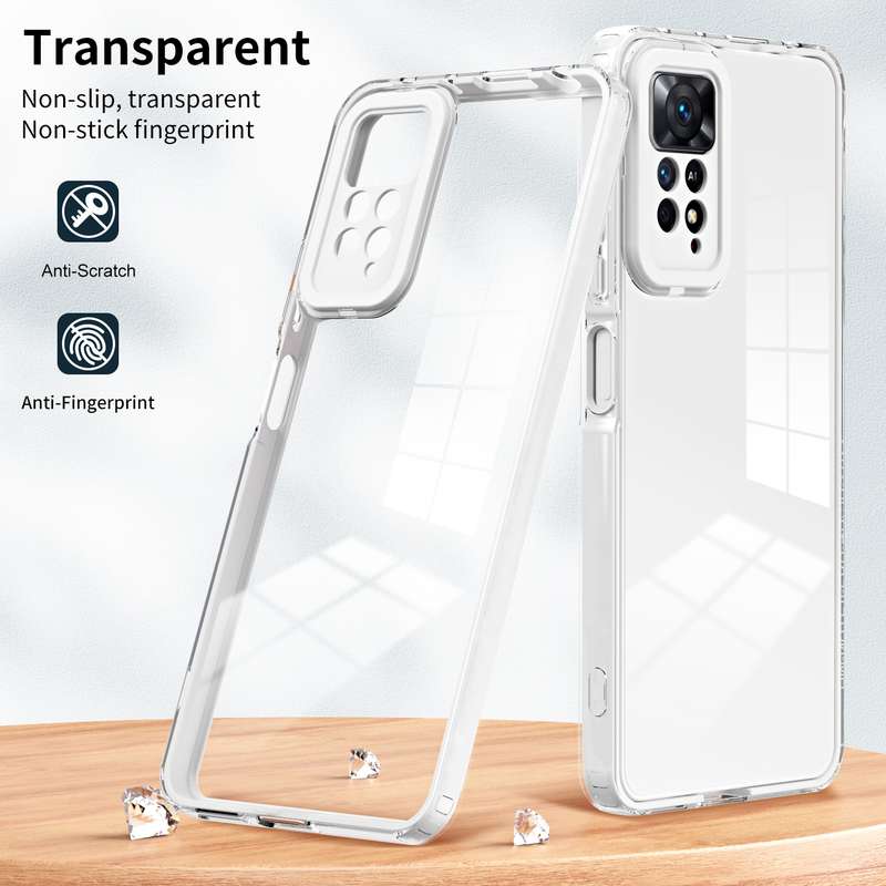 For Xiaomi Redmi Note 11 Pro 5G / 4G 3 in 1 Clear TPU Color PC Frame Phone Case(Black)