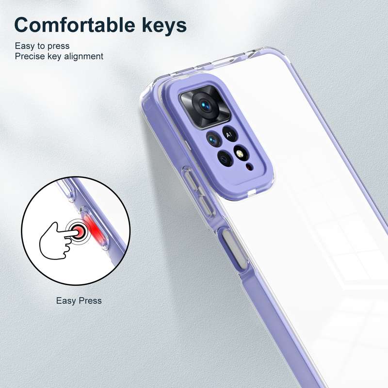 For Xiaomi Redmi Note 11 Pro 5G / 4G 3 in 1 Clear TPU Color PC Frame Phone Case(Black)