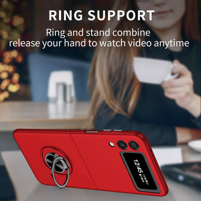 For Samsung Galaxy Z Flip4 Armor Ring Holder Phone Case(Black)