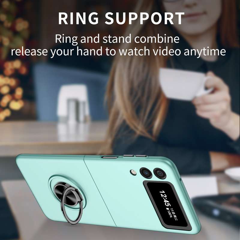 For Samsung Galaxy Z Flip4 Armor Ring Holder Phone Case(Black)