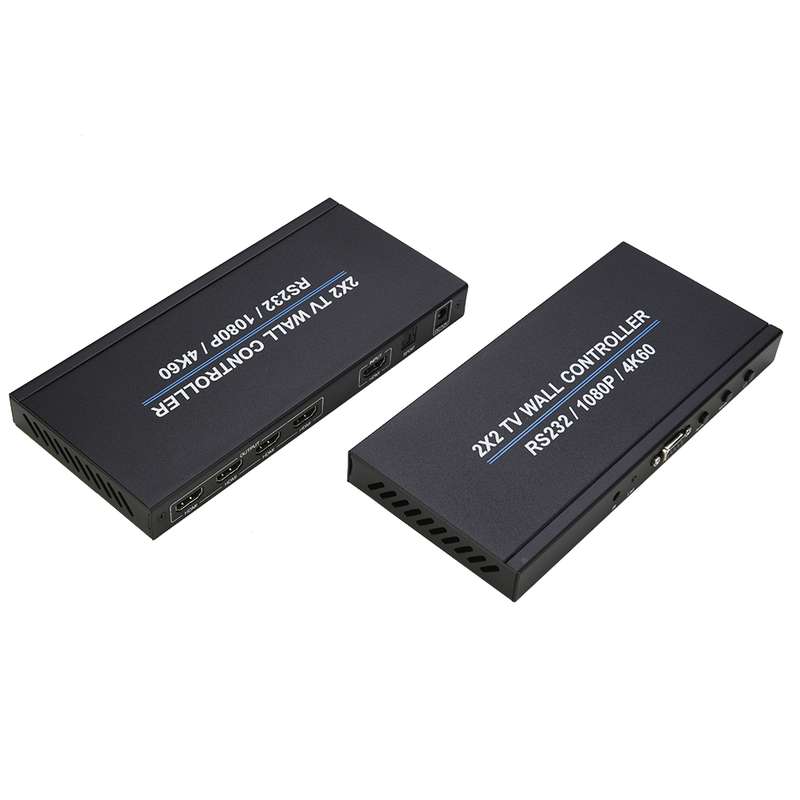 BT100 4K 60Hz 1080P 2 x 2 TV Wall Controller, Plug Type:US Plug(Black)