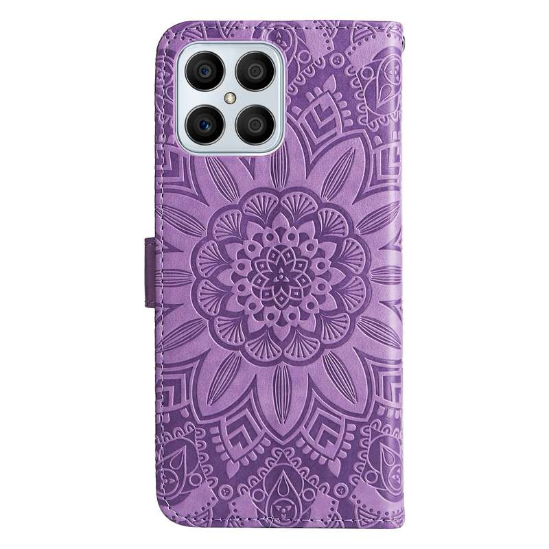 For Honor X8 / X30i Embossed Sunflower Leather Phone Case(Green)