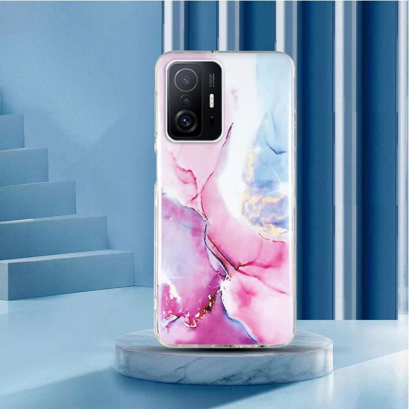 For Xiaomi 11T Pro IMD Marble Pattern TPU Phone Case(White)