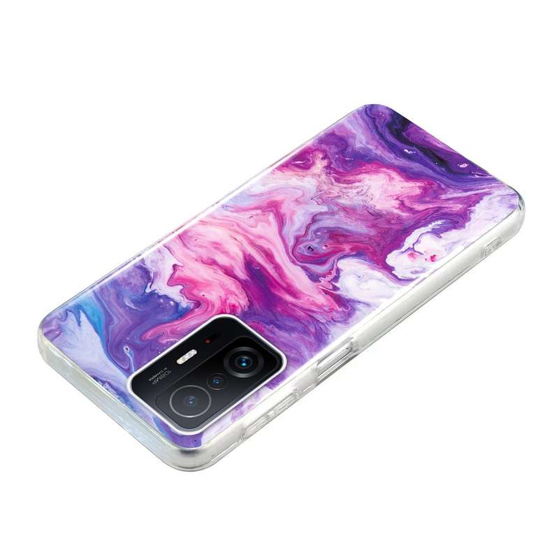 For Xiaomi 11T Pro IMD Marble Pattern TPU Phone Case(White)