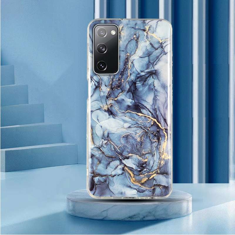 For Samsung Galaxy S21 5G IMD Marble Pattern TPU Phone Case(Grey)