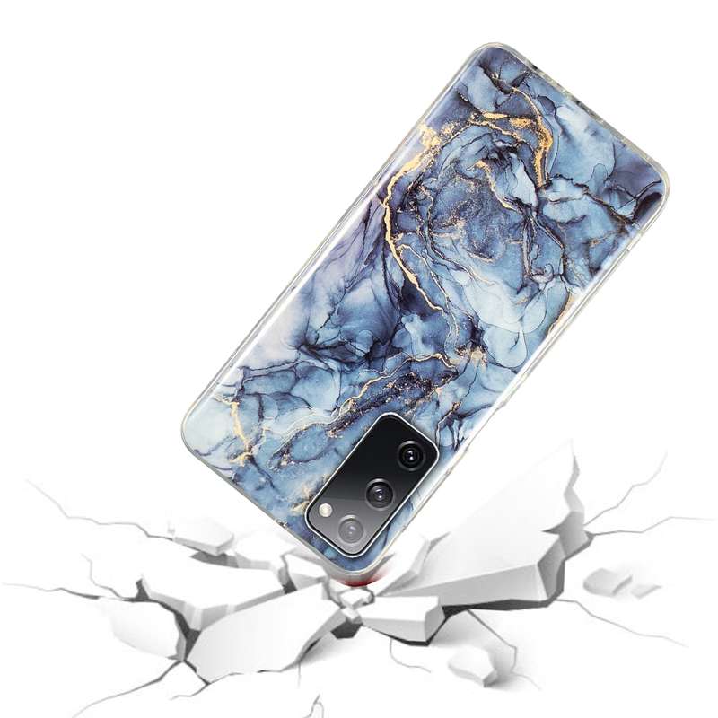For Samsung Galaxy S21 5G IMD Marble Pattern TPU Phone Case(Grey)