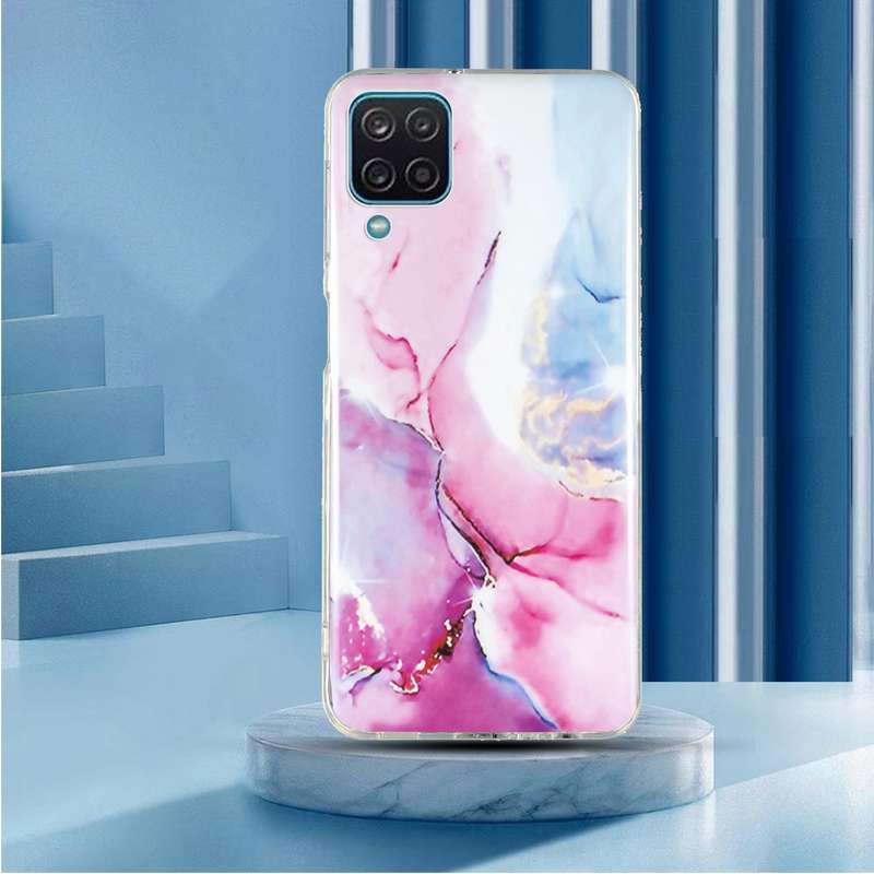 For Samsung Galaxy A12 5G IMD Marble Pattern TPU Phone Case(White)