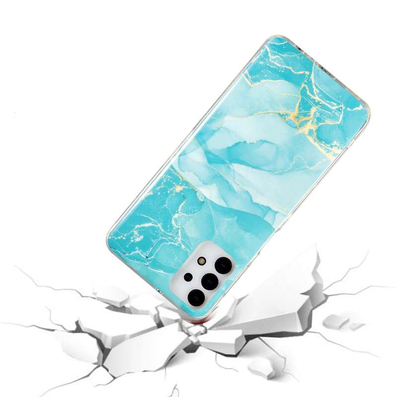 For Samsung Galaxy A12 5G IMD Marble Pattern TPU Phone Case(White)