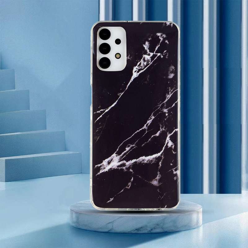 For Samsung Galaxy A12 5G IMD Marble Pattern TPU Phone Case(White)