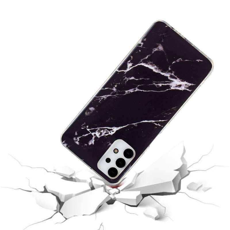 For Samsung Galaxy A12 5G IMD Marble Pattern TPU Phone Case(White)