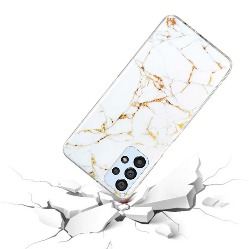 For Samsung Galaxy A33 5G IMD Marble Pattern TPU Phone Case(White)