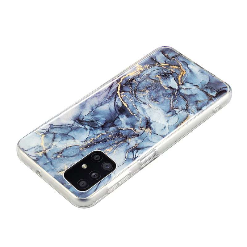 For Samsung Galaxy A71 IMD Marble Pattern TPU Phone Case(Black)