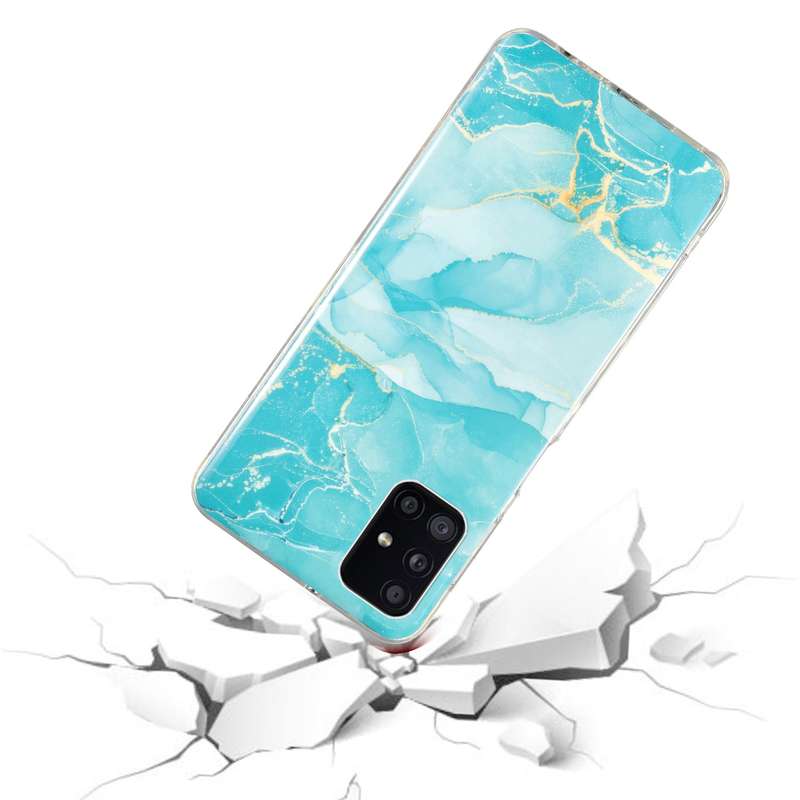 For Samsung Galaxy A71 IMD Marble Pattern TPU Phone Case(Black)