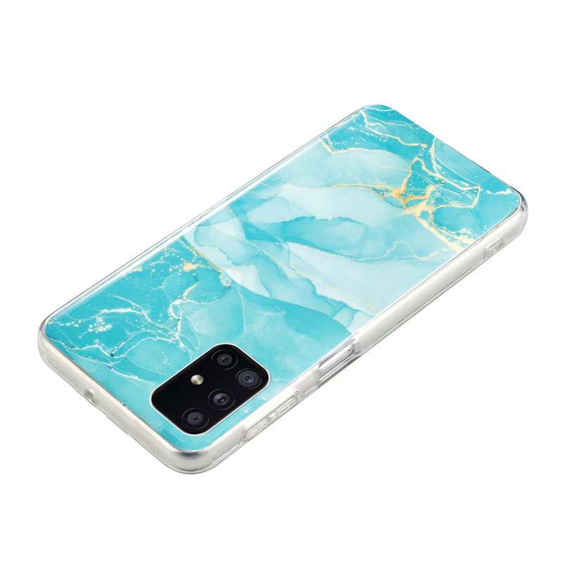 For Samsung Galaxy A71 IMD Marble Pattern TPU Phone Case(Black)