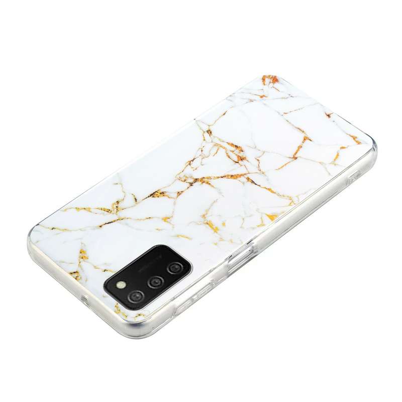 For Samsung Galaxy A03 Core Colored Drawing Leather Phone Case(Giraffes)