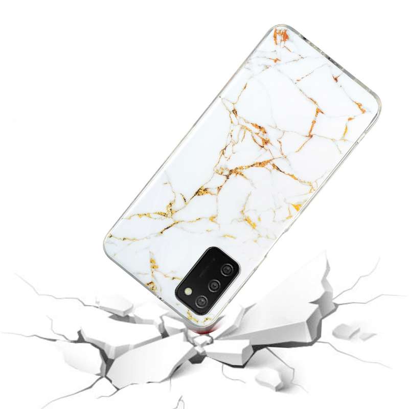 For Samsung Galaxy A03 Core Colored Drawing Leather Phone Case(Giraffes)
