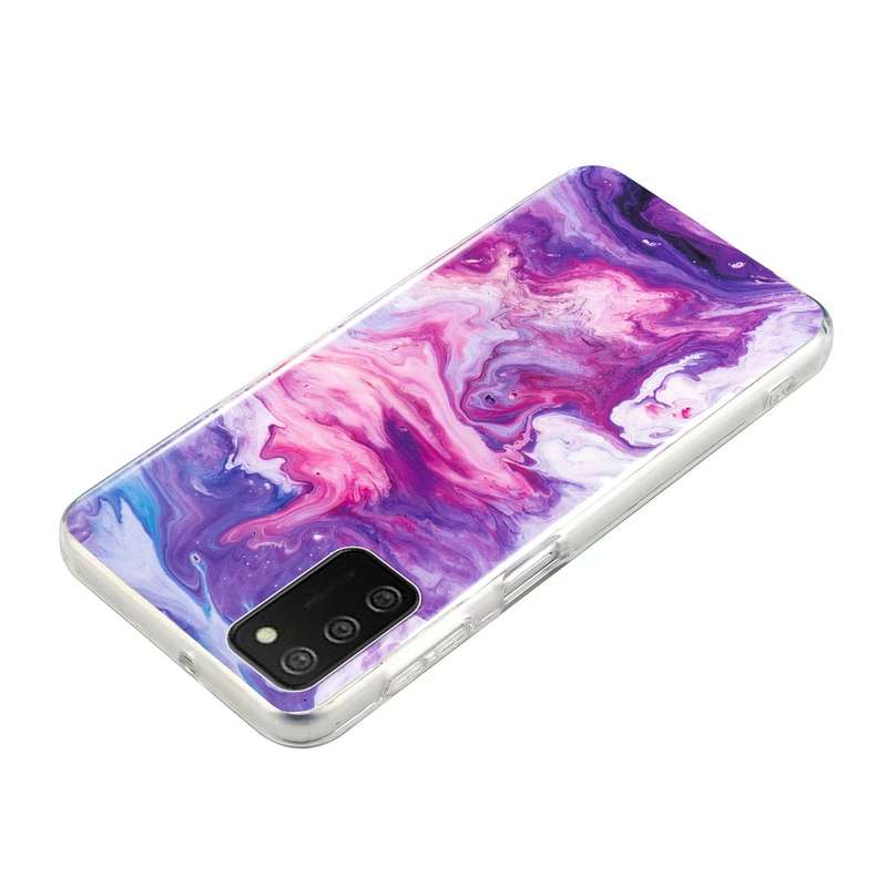 For Samsung Galaxy A03 Core Colored Drawing Leather Phone Case(Giraffes)