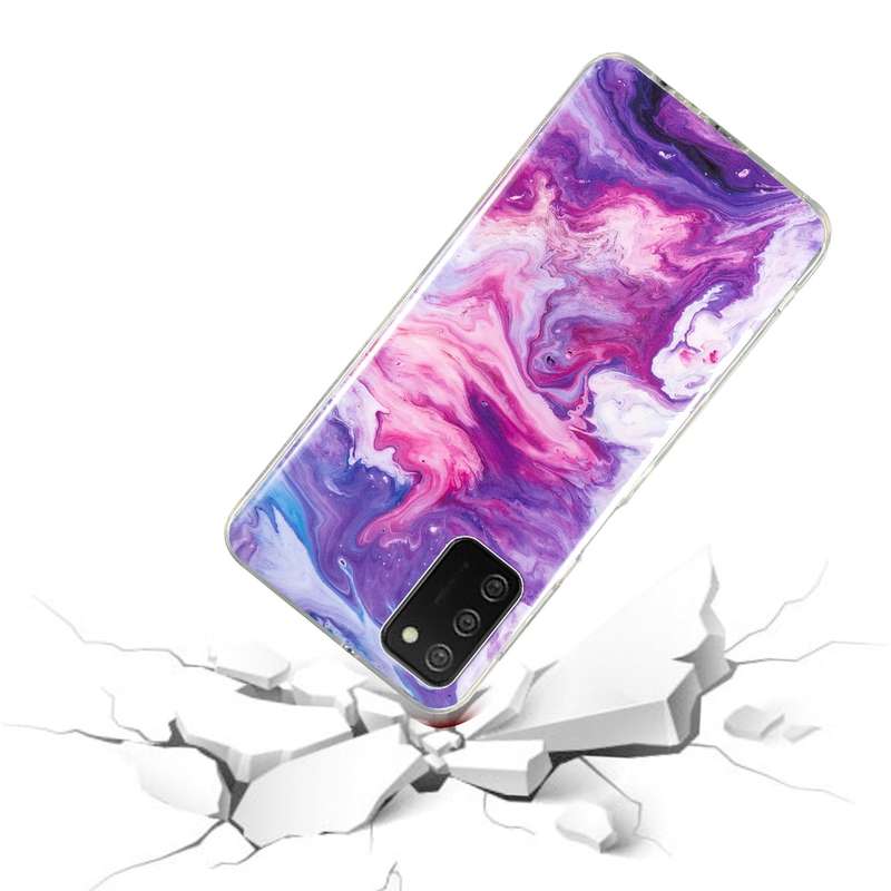 For Samsung Galaxy A03 Core Colored Drawing Leather Phone Case(Giraffes)