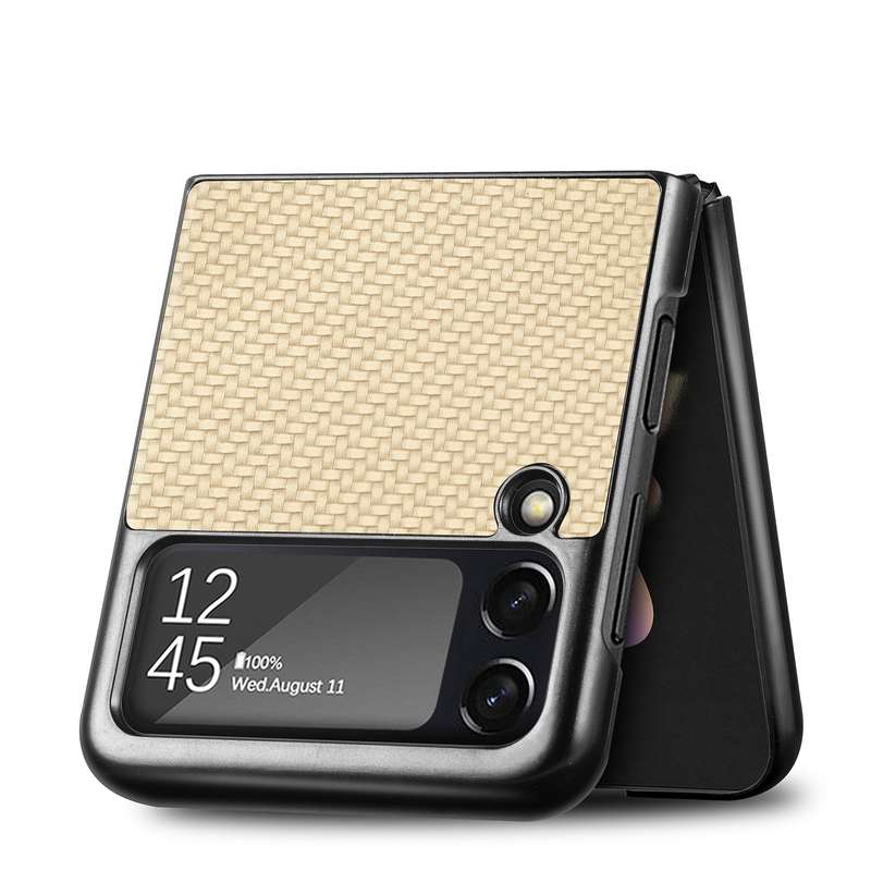 For Samsung Galaxy Z Flip4 5G Cross Pattern Slim PC Protective Phone Case(Green)