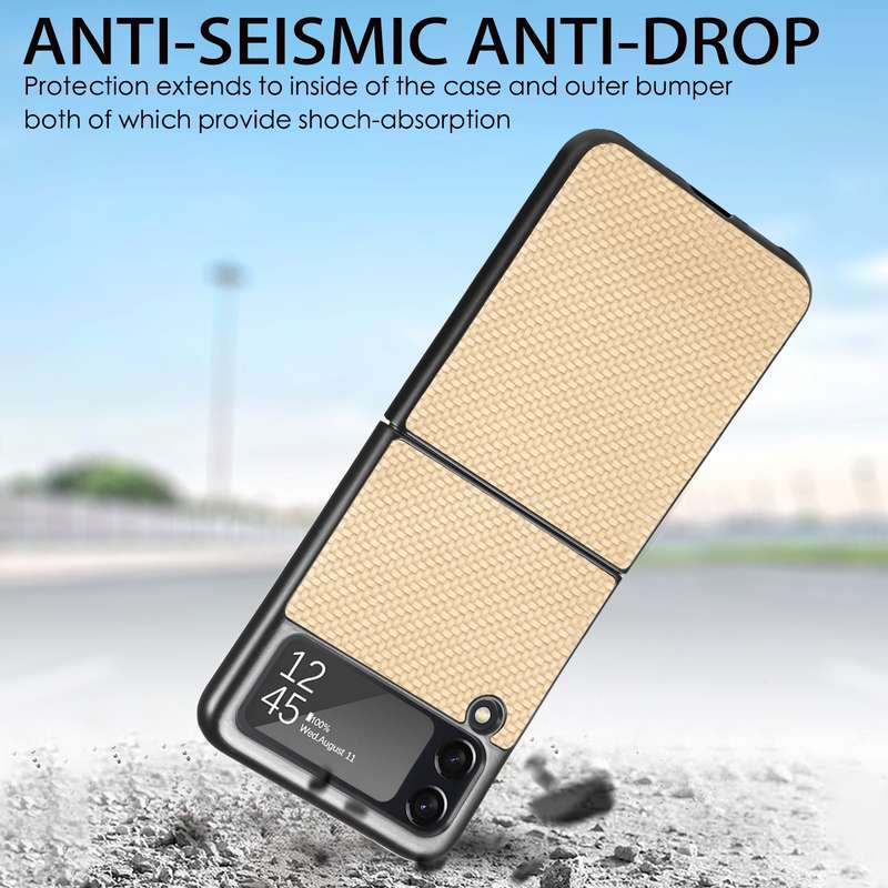 For Samsung Galaxy Z Flip4 5G Cross Pattern Slim PC Protective Phone Case(Green)