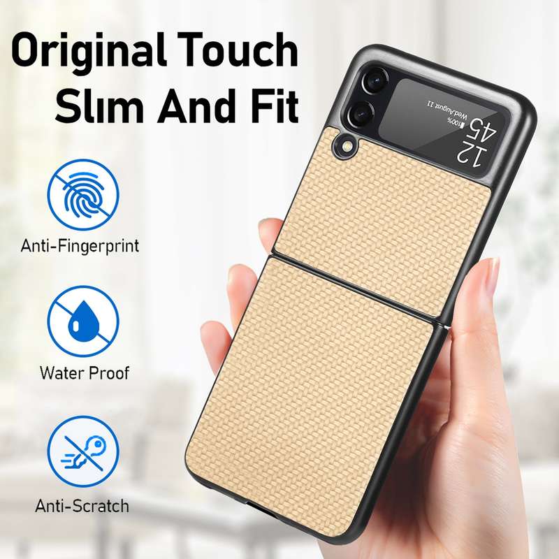 For Samsung Galaxy Z Flip4 5G Cross Pattern Slim PC Protective Phone Case(Green)