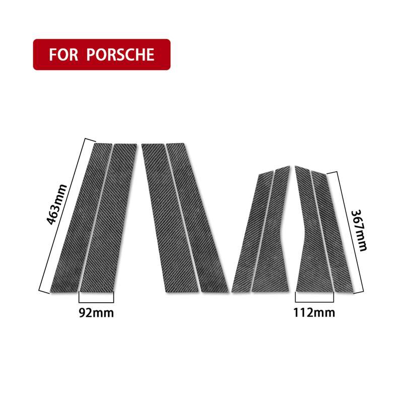 Car Carbon Fiber B-pillar Decorative Sticker for Porsche Cayenne 2010-2017, Left and Right Drive