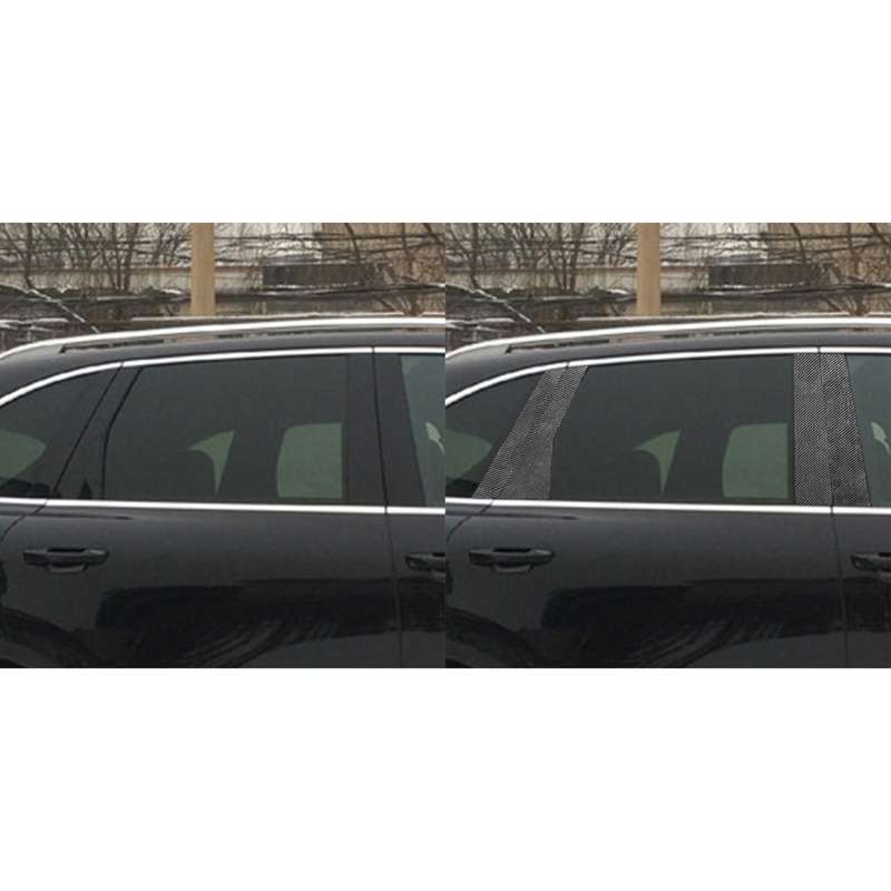 Car Carbon Fiber B-pillar Decorative Sticker for Porsche Cayenne 2010-2017, Left and Right Drive
